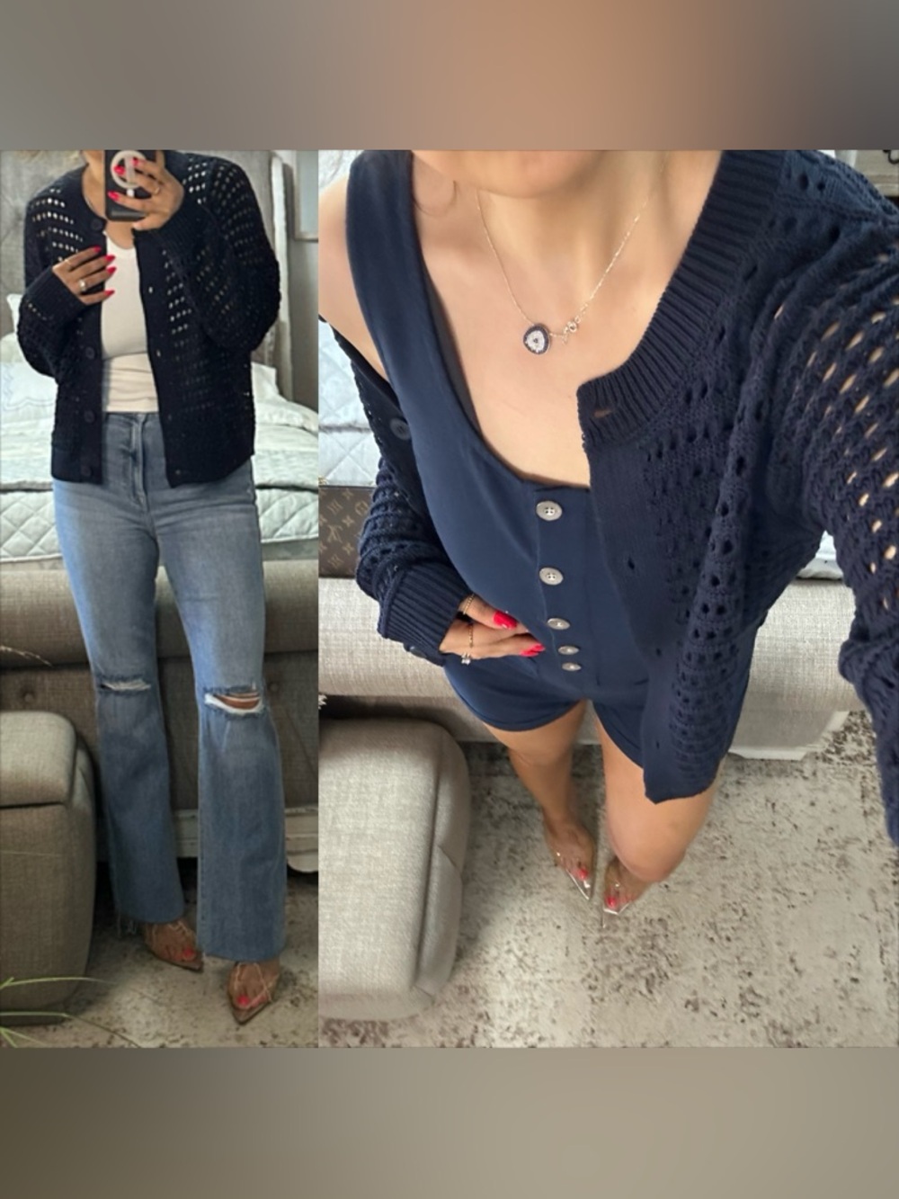 New✨ Navy Breezy Open Knit Everyday Cardigan